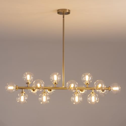 Gold Mid Century Modern Chandelier for Dining Room Light Fixture