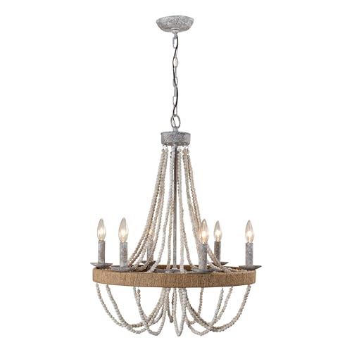 White Beaded Chandelier Bohemian Style