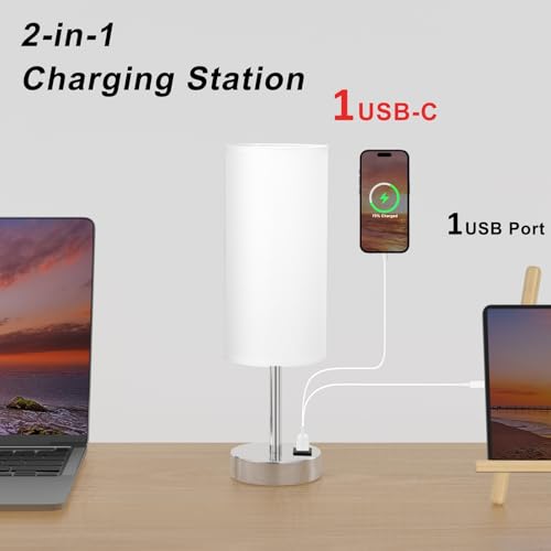 Touch Table Lamp for Bedroom Set of 2 (2 Count)