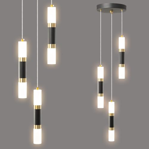 Modern Kitchen Pendant Lighting Over Island Dimmable LED 3 Light Mini Pendant Light