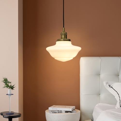 Modern Pendant Light with Milk White Glass