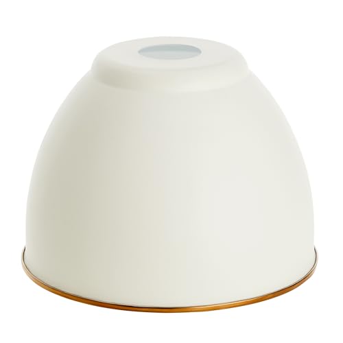 21601-61,Replacement Metal Shade for Pendant Light,Off-White,7-7/8"W x 5-3/4"H,Center Hole 1-5/8"