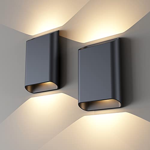 LED Wall Lights Outdoor Wall Sconces Dimmable 15.5W (2 Count)