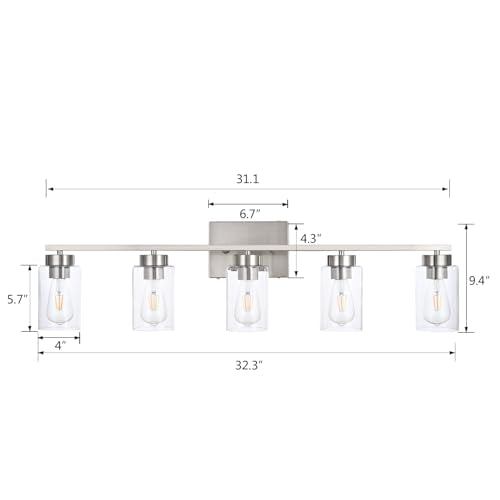 5 Light Bathroom Vanity Light Fixtures (5 Count)