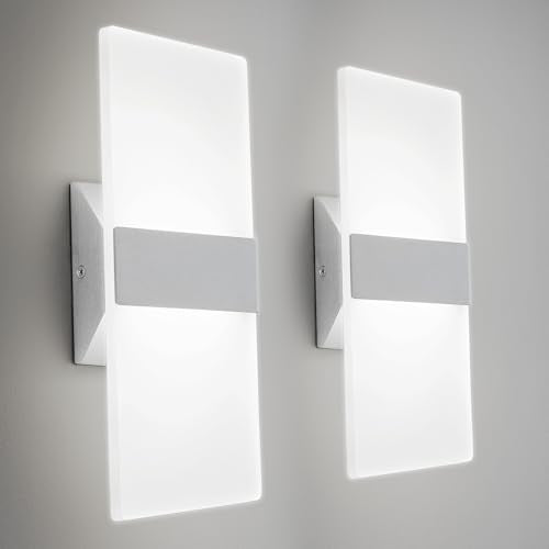 Hardwired Wall Sconces Set of Two (Brushed Nickel / 2 Pack)