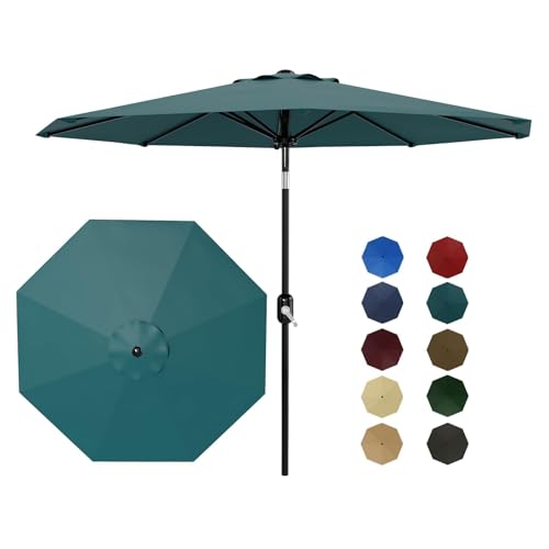 9FT Patio Umbrella 8 Sturdy Ribs Outdoor Table Umbrella