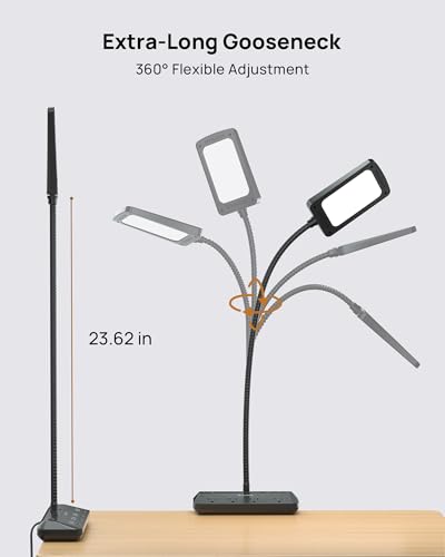 LED Desk Lamp with Clamp Power Strip