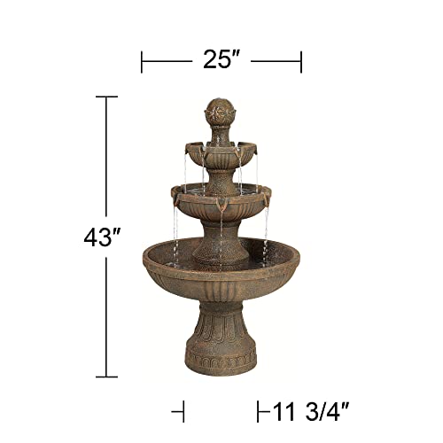 Ravenna 43" Large Italian Garden Tiered Outdoor Fountain
