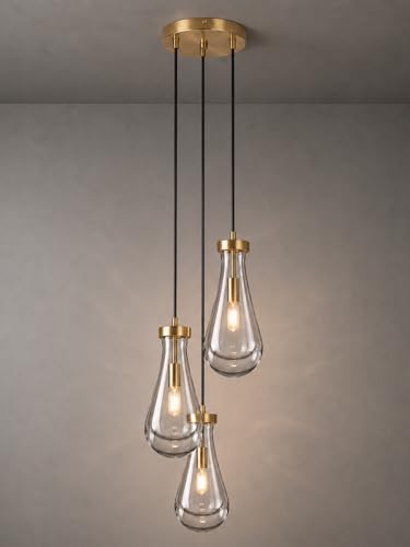 Modern Gold Teardrop Pendant Light (Gold / 3-Light)