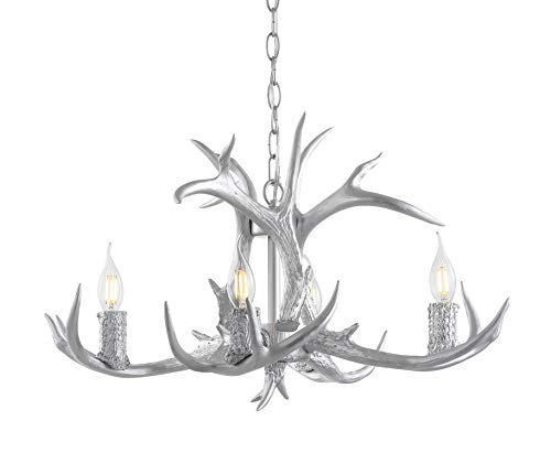 Eldora 4 Light Resin Antler Chandelier 26"