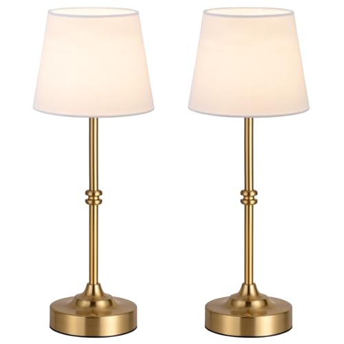 Rechargeable Cordless Table Lamp Gold (2 Count)
