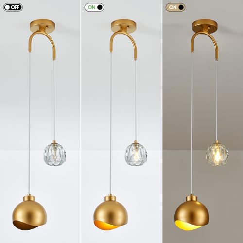 2 Light Modern Pendant Light with Crystal Accent