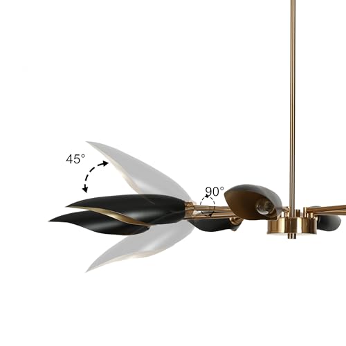 47.2" Large Black and Gold Chandelier