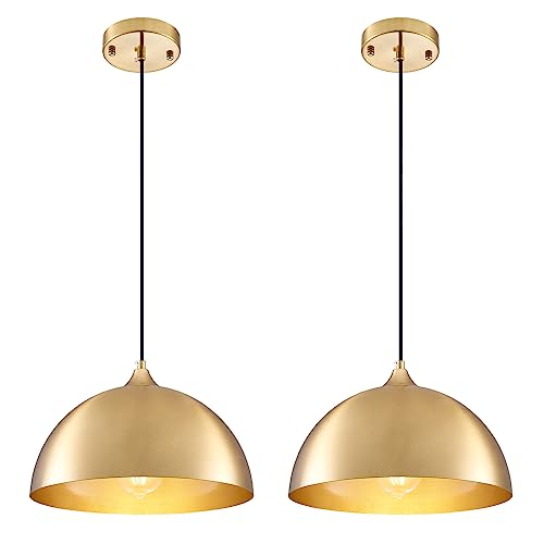 Gold Electroplated Industrial Pendant Light 11.8inches 2 Packs (2 Count)