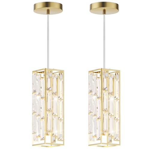 Modern 1 Light Crystal Pendant Light Kitchen Island (2 Count)