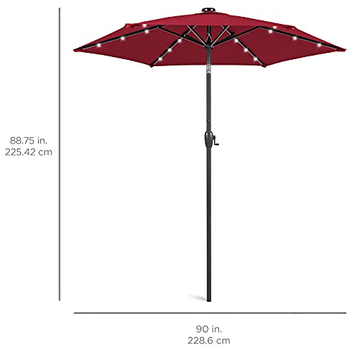 7.5ft Solar Umbrella LED Lighted Patio Umbrella