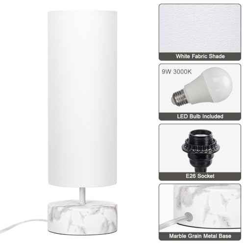 Touch Table Lamp with Marble Grain Metal Base