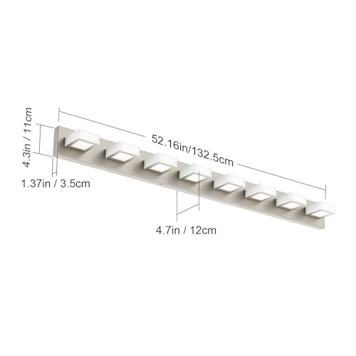 8 Light Brushed Nickel Bathroom Vanity Lights Metal Acrylic LED Modern Bathroom Wall Lighting Fixtures Over Mirror