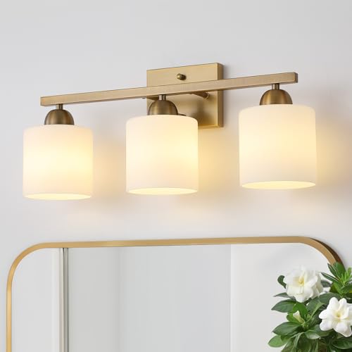Milk Glass Vanity Lights for Bathroom