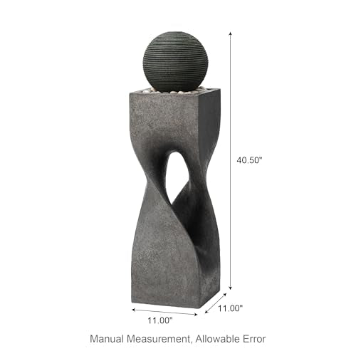 Modern Geometric Outdoor Water Fountain with LED Light