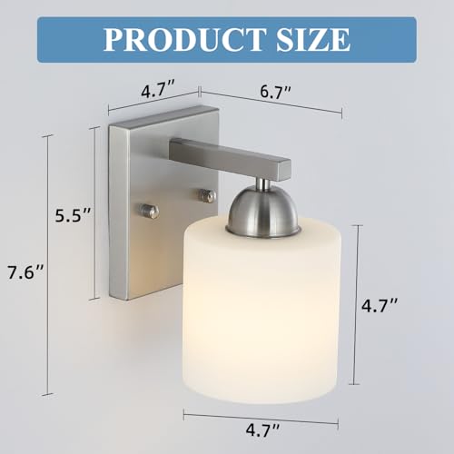 Brushed Nickel Milk Glass Wall Sconces