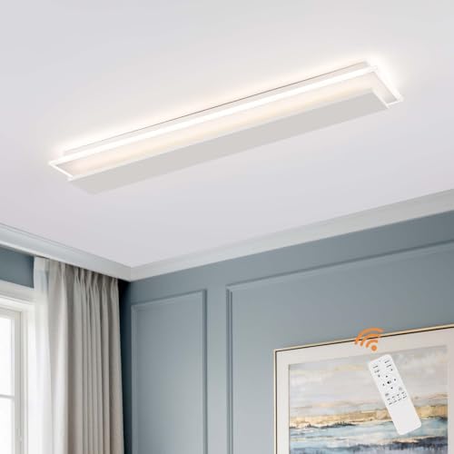 Modern LED Ceiling Light 60W White Hallway Light Fixtures 4000K Aluminum Long Flush Mount LED Ceiling Lamp for Hallway
