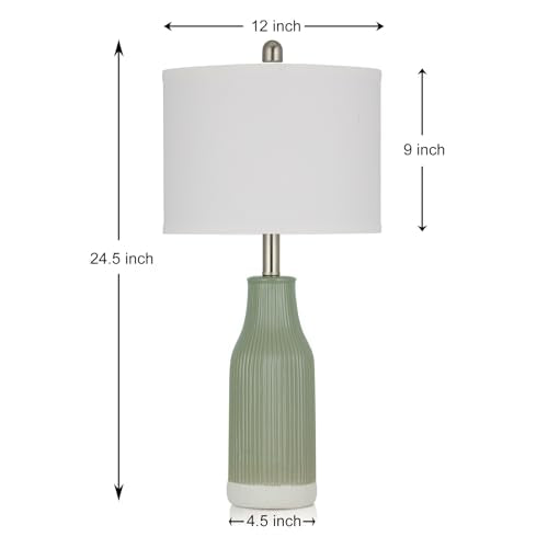 24.5" Ceramic Table Lamps Set of 2 for Bedroom (2 Count)