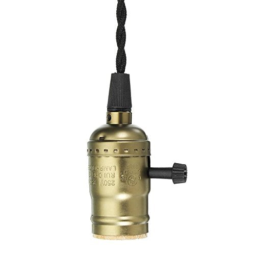 Single Vintage Bulb Cord Edison Socket lamp Plug Pendant Light with Dimmer