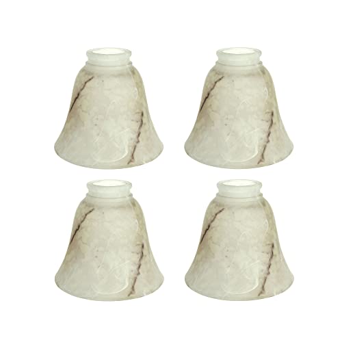 23108 4 Transitional Style Replacement Alabaster Glass Shade with Hand Painted Veins (4 Count)