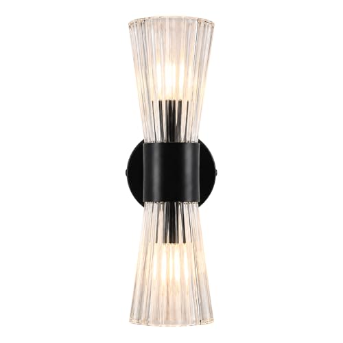 Black Glass Wall Sconce Light