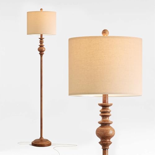 64.25" Rustic Floor Lamp for Living Room (Antique Brown)