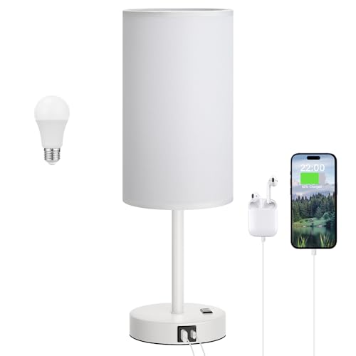 17.4" Bedside Lamp for Bedroom