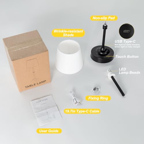 Rechargeable Cordless Table Lamp Black