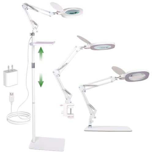 3-in-1 LED Magnifying Light Real Glass Lens Adjustable Light for Beauty & Precision Work (34 Count)
