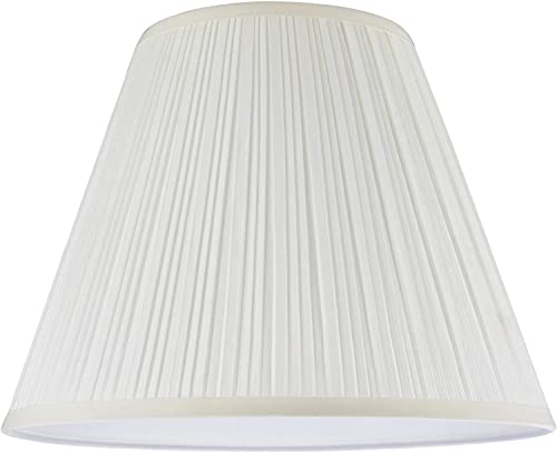 33026A Transitional Pleated Empire Shape Spider Construction Lamp Shade in Rice White