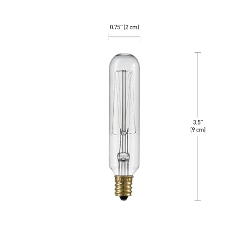 80151 40W Vintage Edison Mini Tube Clear Glass Dimmable Incandescent Light Bulb (4 Count)