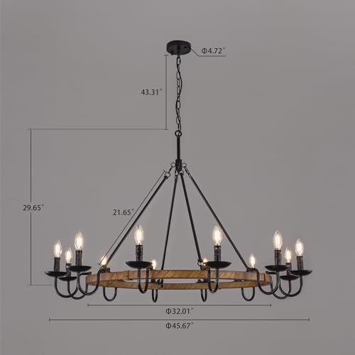 Rustic Wagon Wheel Chandelier