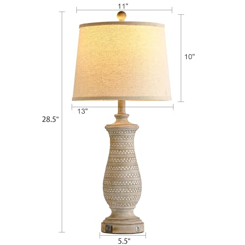Farmhouse Table Lamps for Living Room Set of 2 (2 Count)