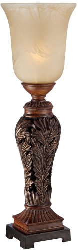 Gianmarco 24" High Table Lamp Double Bronze Brown Leaf Console Alabaster