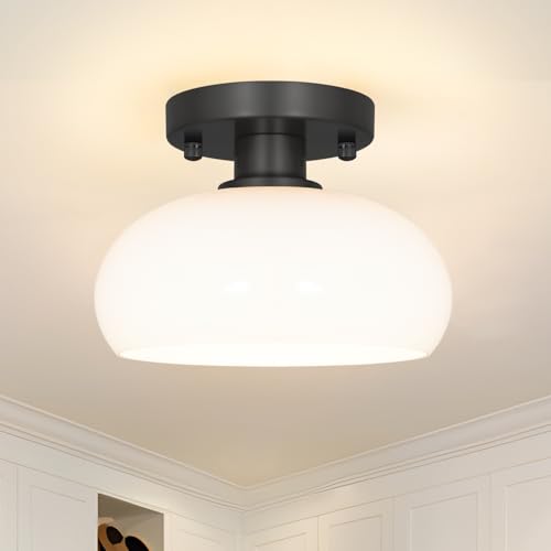 Elegant Black Semi Flush Mount Ceiling Light