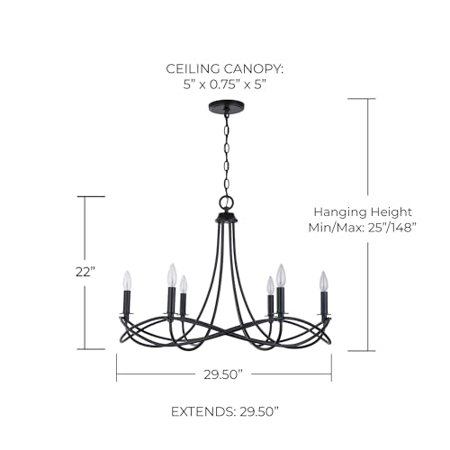 Capital Lighting 431661MB Sonnet Waving Metal Frame Candle Chandelier