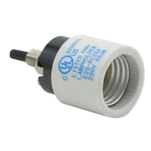 E26 E27 Rotary Lamp Switch Replacement with Socket Holder 660W 250V
