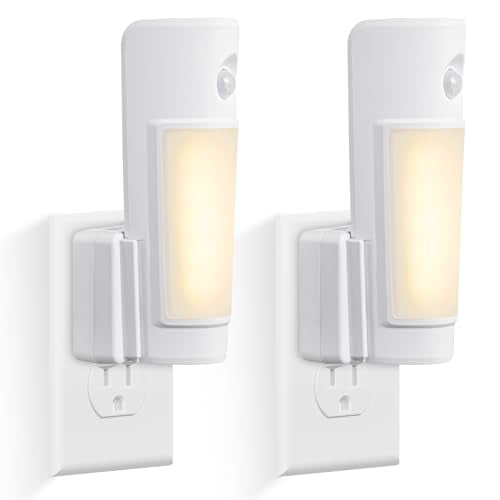 2 Pack Night Light Plug into Wall with Motion Sensor for Bathroom (2 Count)