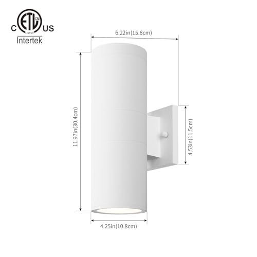 12" Modern Outdoor Porch Light in 2 Lights (2 Count)