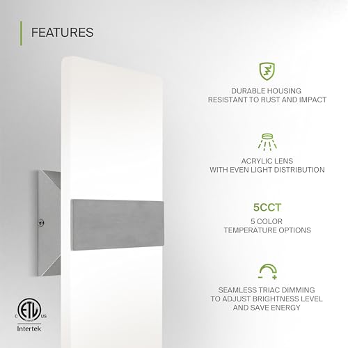 14 Inch Indoor LED Wall Sconce (2 Count)