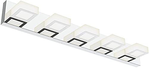 Chrome Vanity Lights for Bathroom Acrylic Rotable 360° LED Modern Bathroom Lighting Fixtures Over Mirror