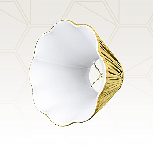 BS-754-14AGL Bottom Scallop Gather Pleat Basic Lamp Shade, 7 x 14 x 11.5, Antique Gold