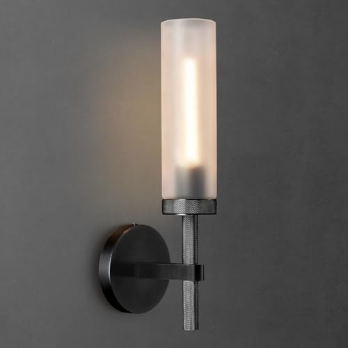 15 in Black Knurled Wall Sconce