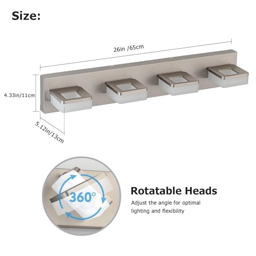 LED Vanity Light Fixture for Bathroom (4 Count)