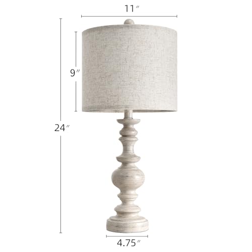 24" Farmhouse Resin Table Lamp Set of 2 (2 Count)